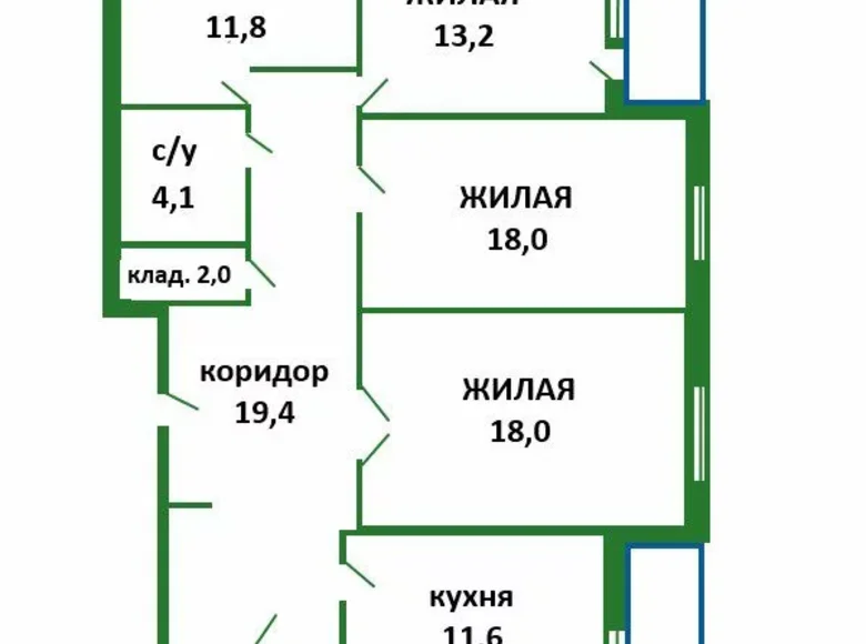 4 room apartment 105 m² in Minsk, Belarus