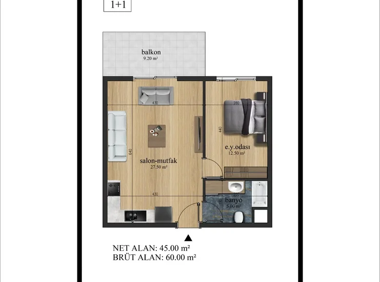 Apartamento 2 habitaciones 45 m² Kusadasi, Turquía