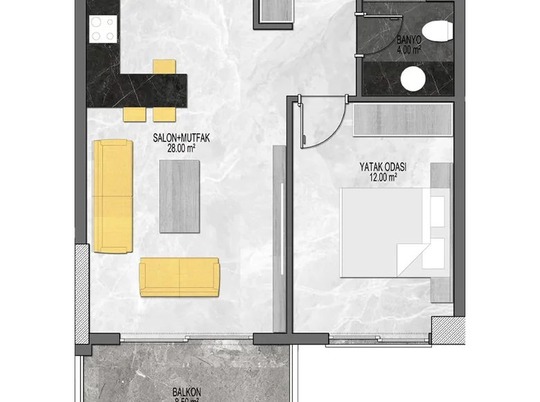Appartement 2 chambres 92 m² Alanya, Turquie