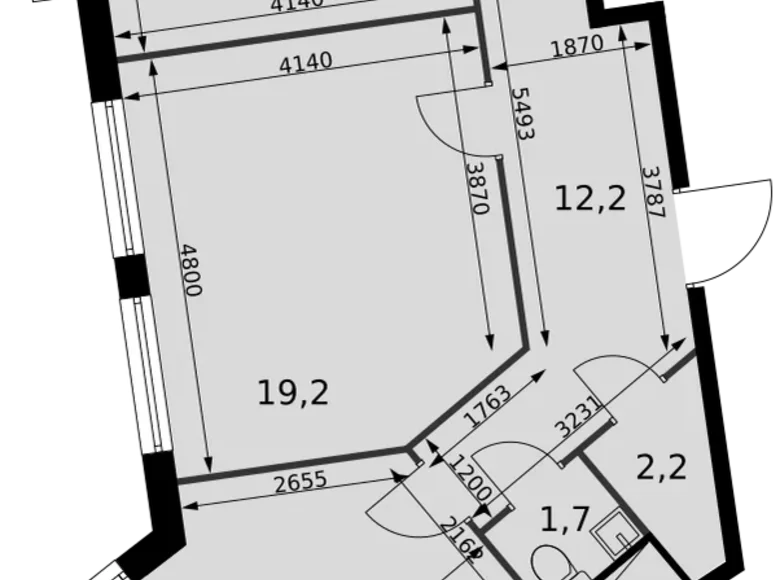 Mieszkanie 2 pokoi 67 m² Razvilka, Rosja