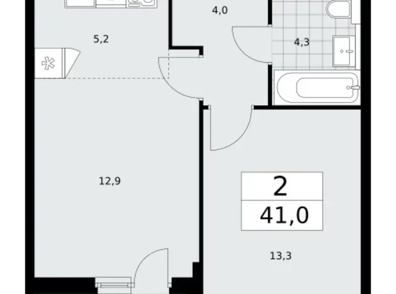 Wohnung 2 zimmer 41 m² Kommunarka, Russland