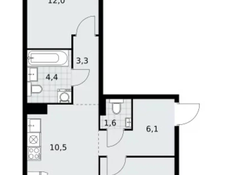 Mieszkanie 3 pokoi 59 m² Kommunarka, Rosja