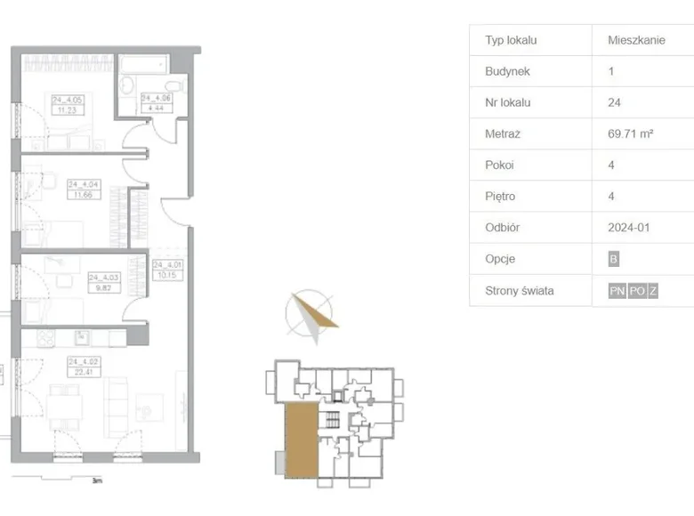 Wohnung 4 zimmer 70 m² Rahmel, Polen