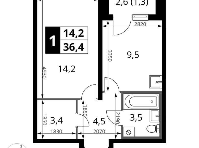Mieszkanie 1 pokój 36 m² Sapronovo, Rosja