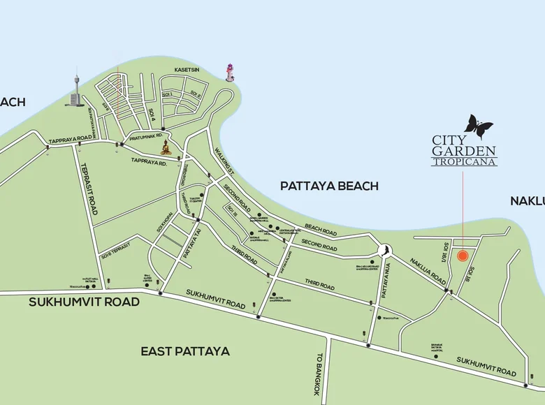 Appartement 2 chambres 77 m² Pattaya, Thaïlande