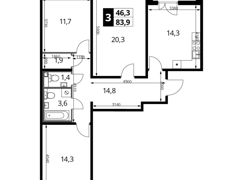 Wohnung 3 zimmer 84 m² Moskau, Russland