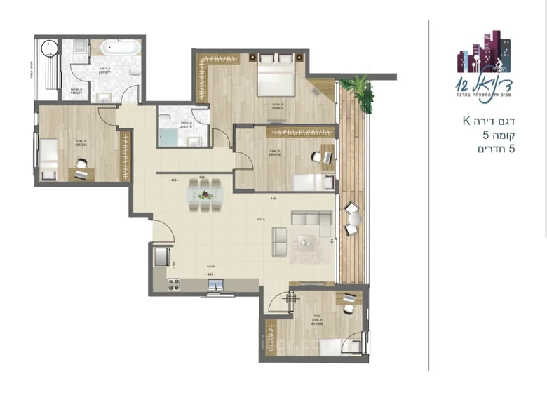 Apartamento 5 habitaciones 132 m² Bat Yam, Israel