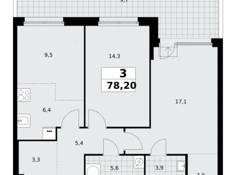 Wohnung 3 zimmer 78 m² Moskau, Russland