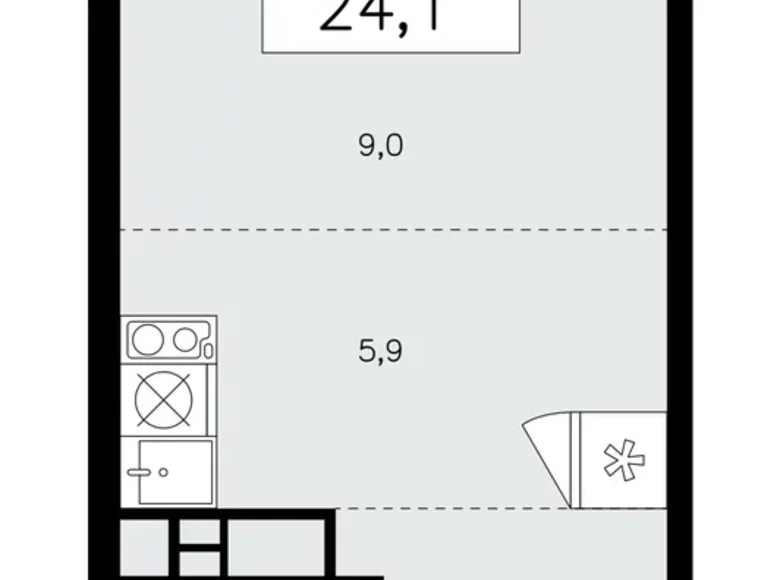 Appartement 1 chambre 24 m² Kommunarka, Russie