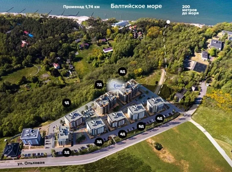 Mieszkanie 2 pokoi 60 m² Swietłogorsk, Rosja