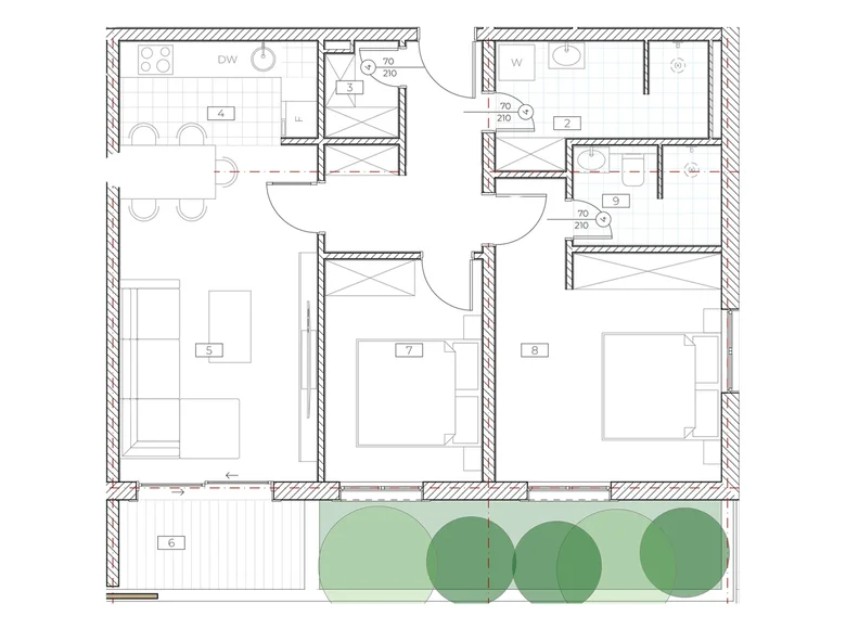 Wohnung 2 zimmer 74 m² Boreti, Montenegro
