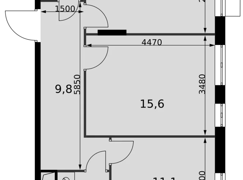 Wohnung 2 zimmer 54 m² Razvilka, Russland