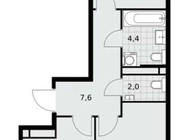 Apartamento 2 habitaciones 51 m² Kommunarka, Rusia