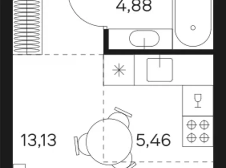 Estudio 1 habitación 28 m² Moscú, Rusia