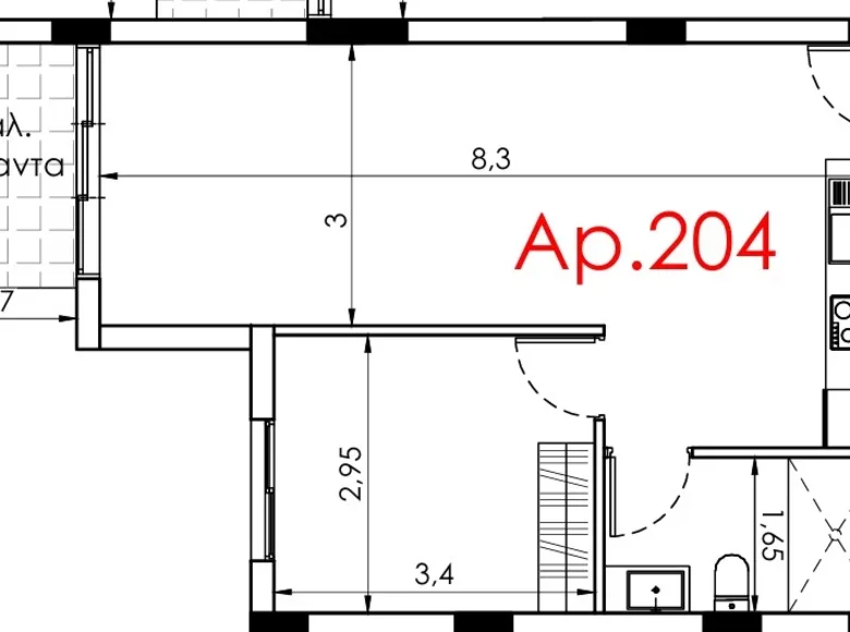 Квартира 1 спальня 55 м² Trachoni Municipality, Кипр
