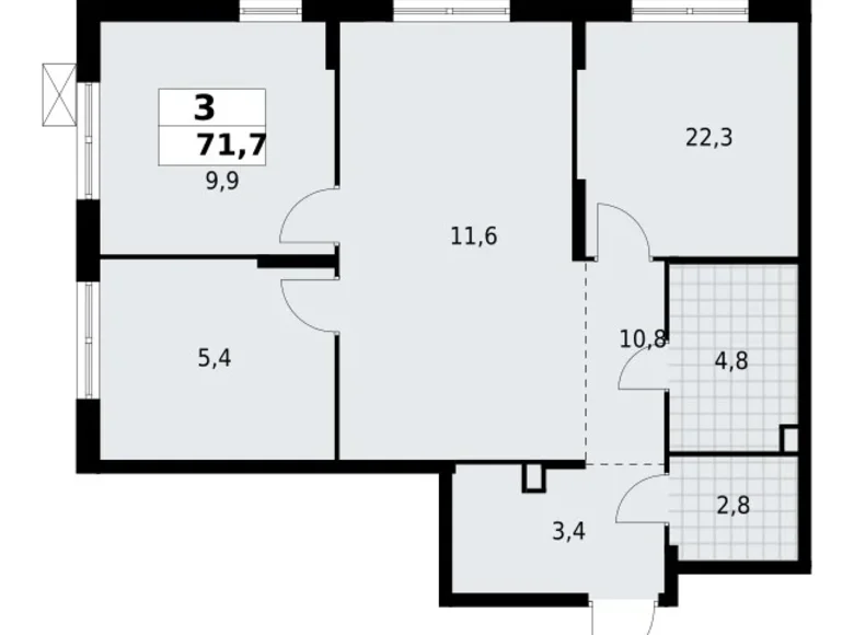 Appartement 3 chambres 72 m² Krasnoye Selo, Russie