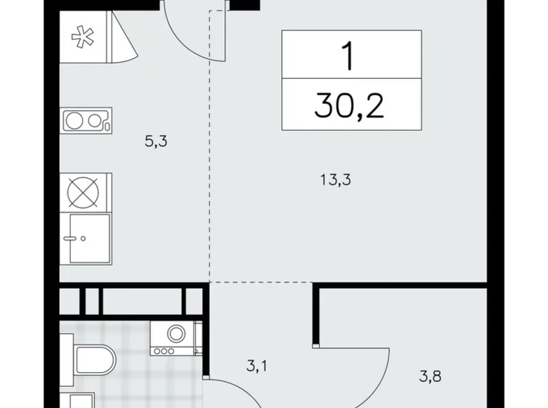 Mieszkanie 1 pokój 30 m² Kommunarka, Rosja