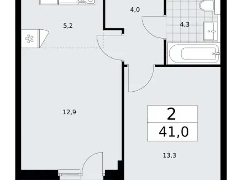 Appartement 2 chambres 41 m² Kommunarka, Russie