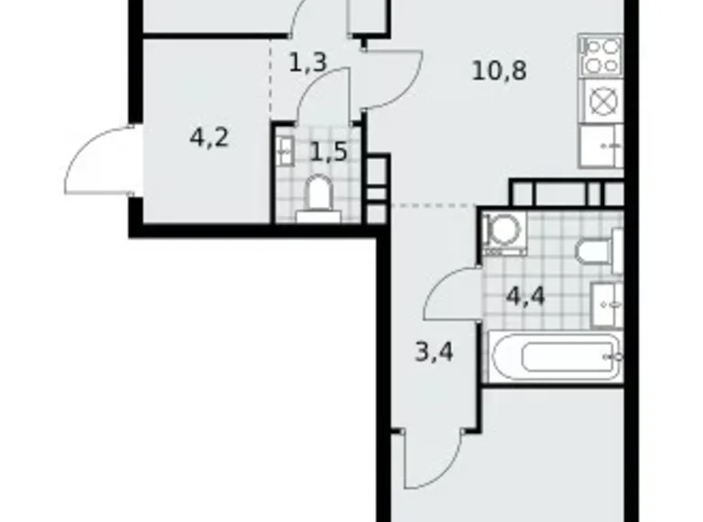 Apartamento 3 habitaciones 59 m² Kommunarka, Rusia