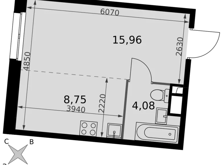 Studio 1 zimmer 29 m² Moskau, Russland