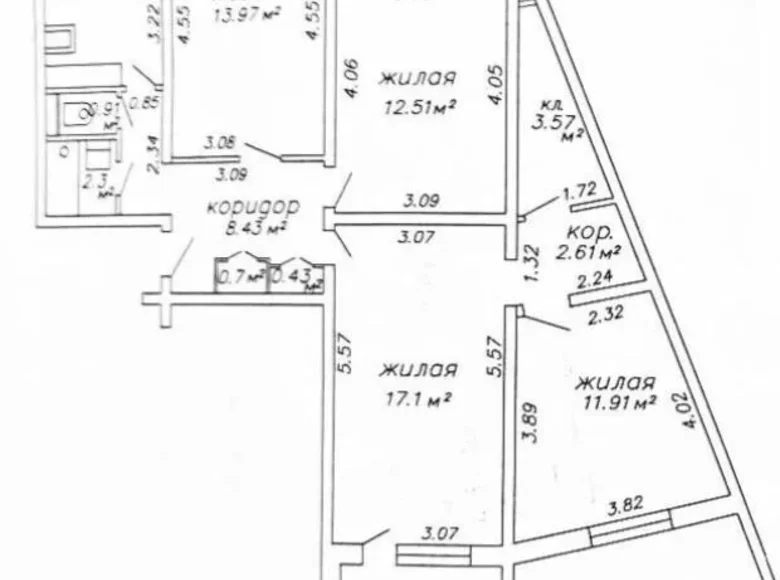Квартира 3 комнаты 87 м² Минск, Беларусь