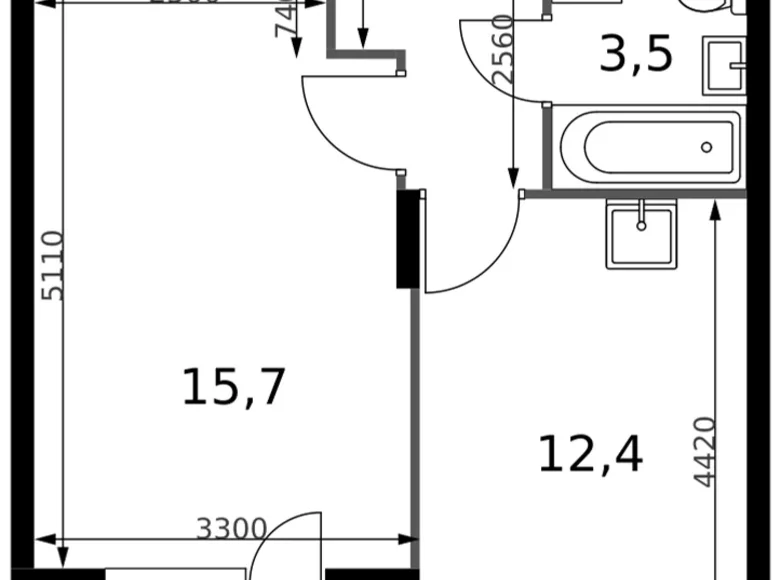 Mieszkanie 1 pokój 37 m² Sapronovo, Rosja