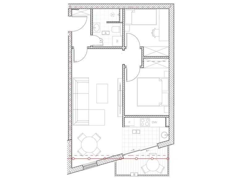 Квартира 2 комнаты 56 м² Boreti, Черногория