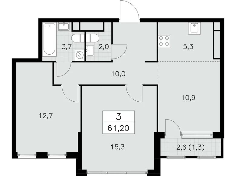 Wohnung 3 zimmer 61 m² Moskau, Russland
