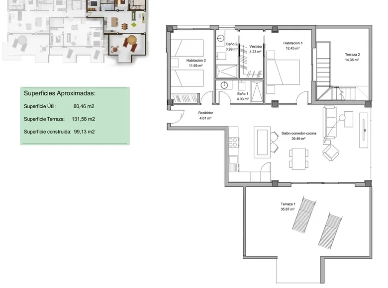 2 bedroom penthouse 231 m² el Campello, Spain