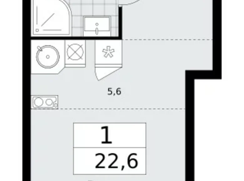 Mieszkanie 1 pokój 23 m² Kommunarka, Rosja