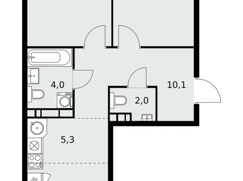 Mieszkanie 3 pokoi 63 m² Kommunarka, Rosja