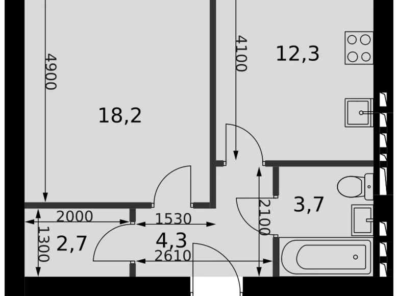 Apartamento 1 habitación 40 m² Aprelevka, Rusia