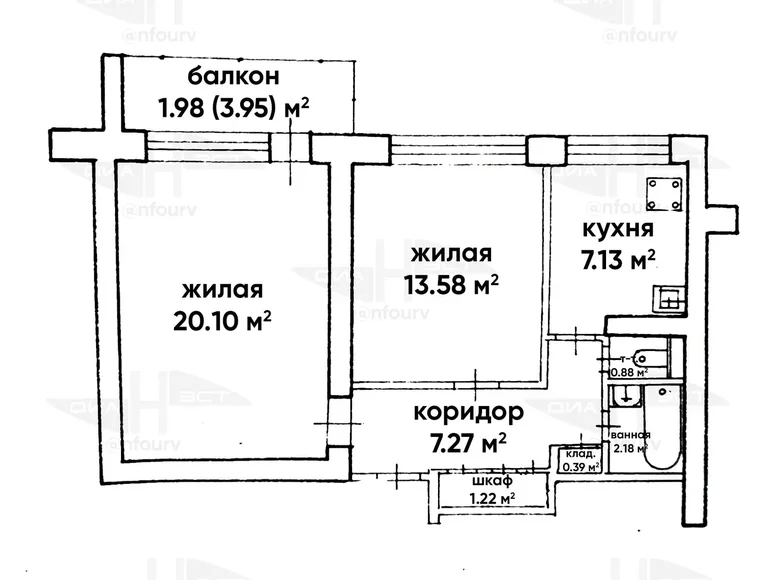 Wohnung 2 zimmer 55 m² Minsk, Belarus