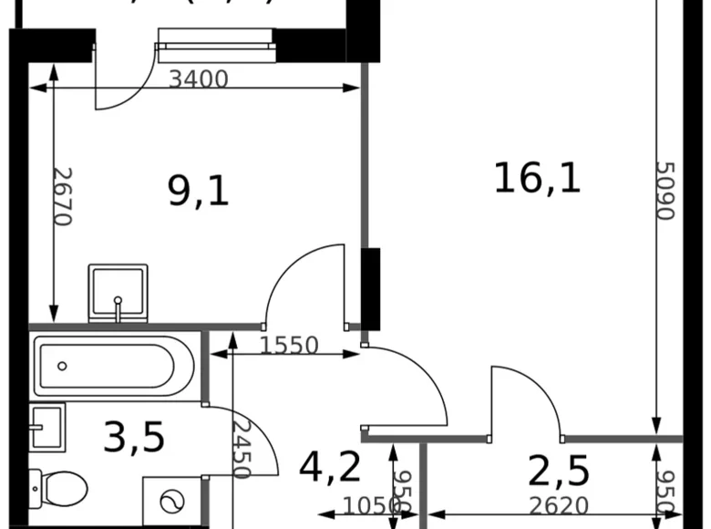 Wohnung 1 zimmer 37 m² Sapronovo, Russland