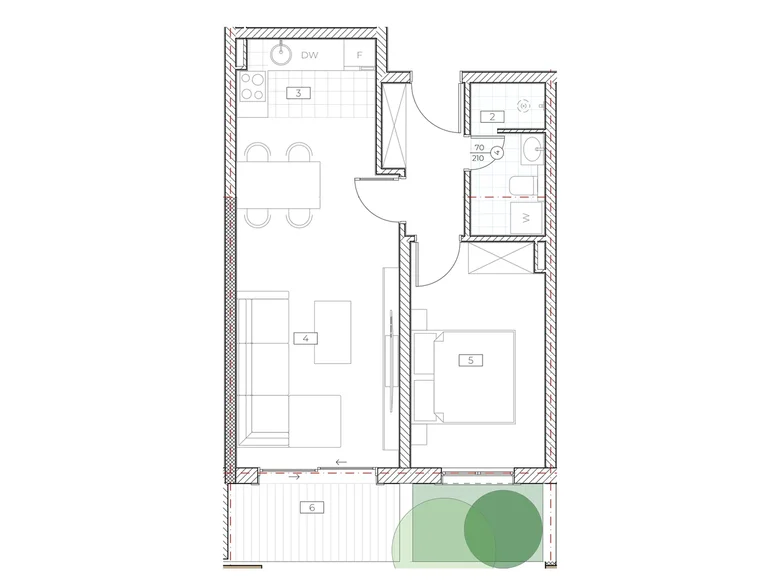 1 room apartment 48 m² Boreti, Montenegro