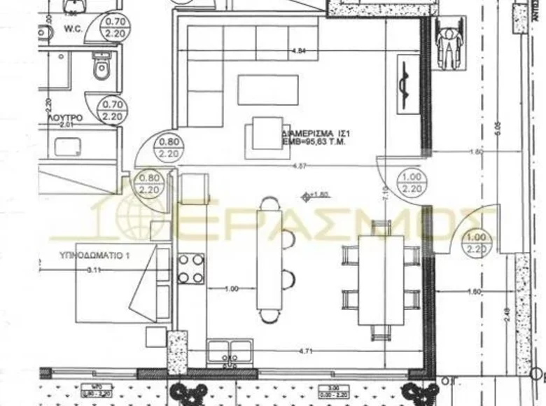 Квартира 3 спальни 96 м² Амбелокипи, Греция