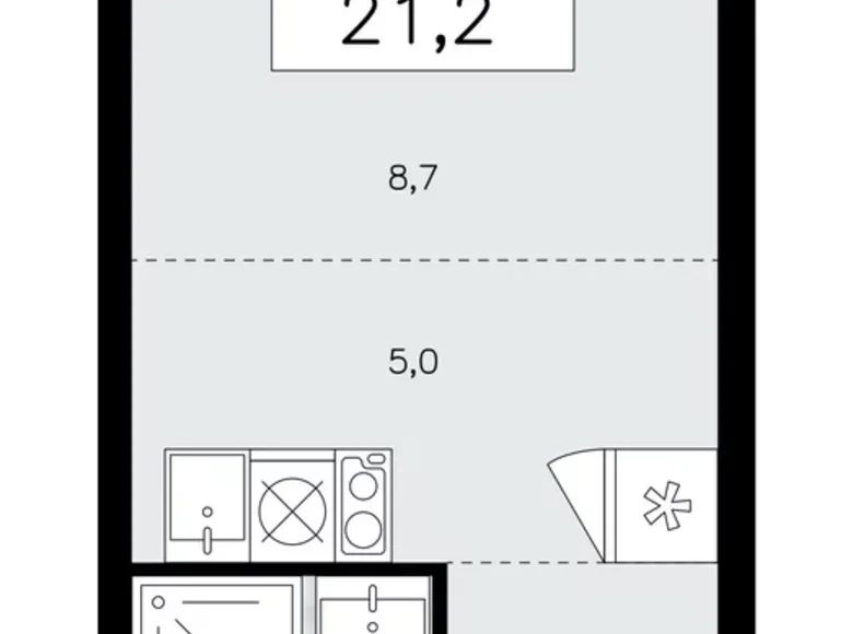 Mieszkanie 1 pokój 21 m² Kommunarka, Rosja