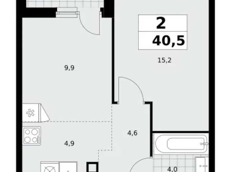 Mieszkanie 2 pokoi 41 m² Kommunarka, Rosja