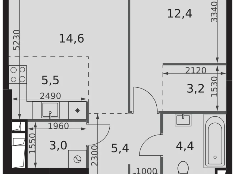 Appartement 2 chambres 49 m² Moscou, Russie