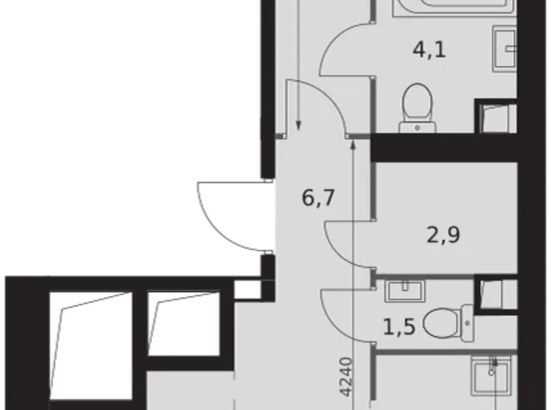 Mieszkanie 2 pokoi 63 m² Moskwa, Rosja