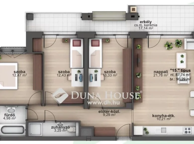 Apartment 90 m² Budapest, Hungary