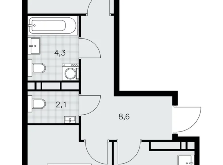 Wohnung 2 zimmer 52 m² Kommunarka, Russland