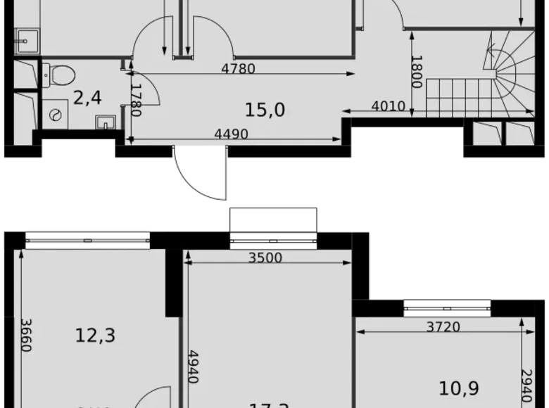 4 room apartment 117 m² Razvilka, Russia