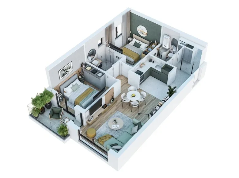 2 bedroom apartment 62 m² Bar, Montenegro