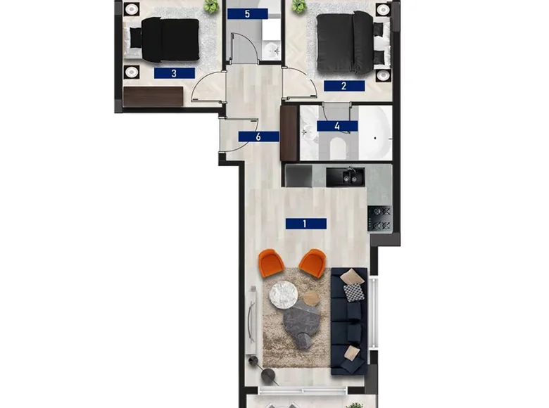 3 room apartment 71 m² Alanya, Turkey