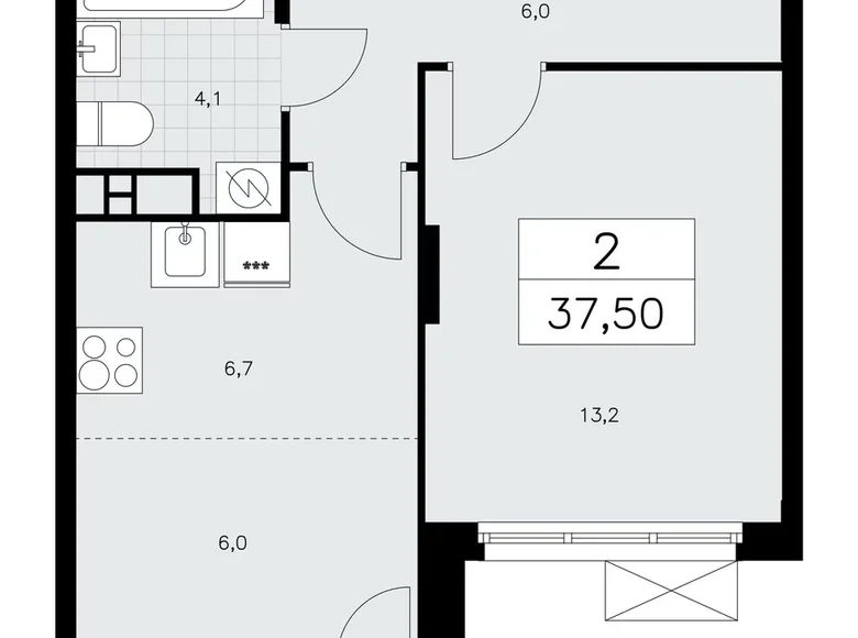 Apartamento 2 habitaciones 38 m² Kommunarka, Rusia