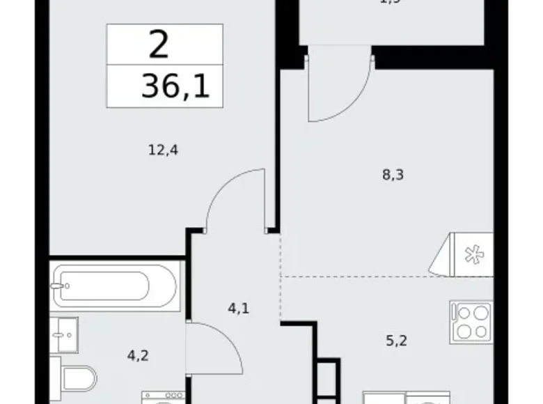 Wohnung 2 zimmer 36 m² Kommunarka, Russland