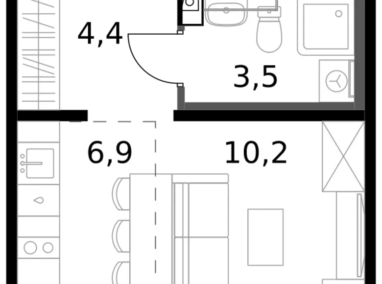 Studio 1 chambre 25 m² Leninsky District, Russie