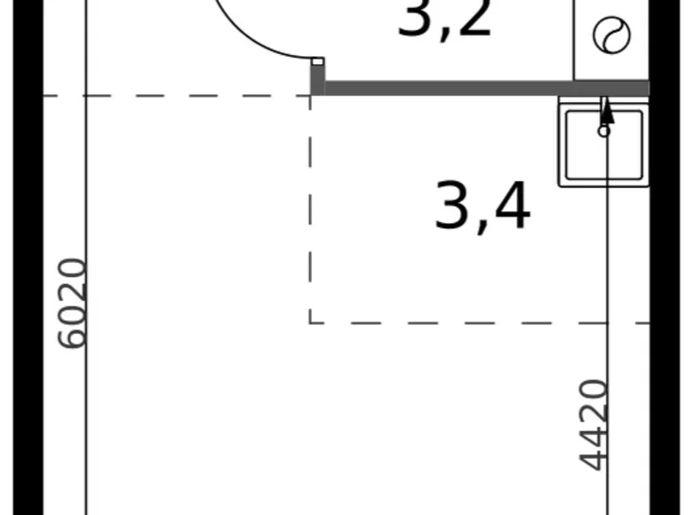 1 room studio apartment 24 m² Sapronovo, Russia