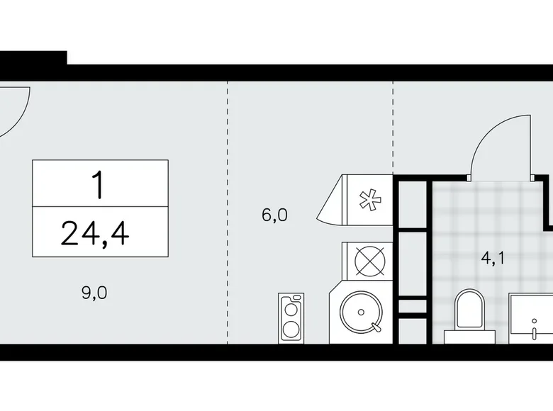 Apartamento 1 habitación 24 m² Kommunarka, Rusia